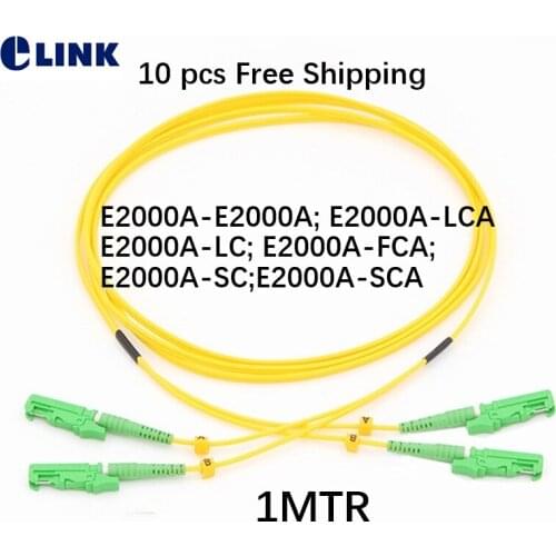 10pcs 1M E2000/APC fiber patch cords SM Duplex E2000/APC LC ST SC FC UPC APC DX Singlemode OS1 OS2 9/125um free shipping