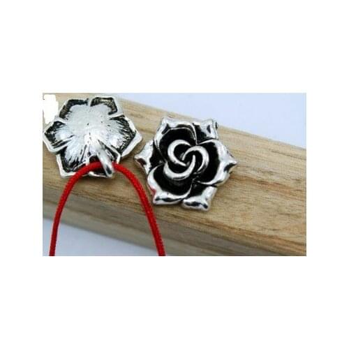 10pcs/lot Tibetan Silver Rose flower pendant Handmade Decorative Metal DIY Jewelry Alloy accessories fhg45