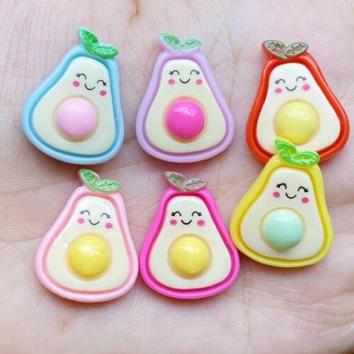 20Pcs Kawaii Cute Resin Mixed Avocado Flat Back Cabochons Scrapbooking DIY Jewelry Craft Decoration Accessories F73