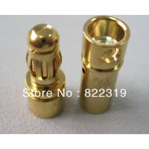 200 pairs / lot High quality 3.5mm Gold Plated Bullet Banana Connector Plug for RC Battery DU0082