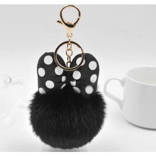 23 Colors New Trinket Fluffy Artificial Rabbit Fur Ball Key Chain Pompons Key Ring Holder Women Car Bag ewelry EH002