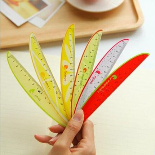 24Pcs/lot Cute Fruit Shape Cartoon Plastic Ruler 15cm Straight Ruler Student Kawaii Gift Study Stationery