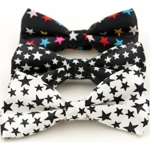 3 Colors Fashion Printing Stars Dots Men Bowtie For Wedding Party Grooms Printed Bow tie Classic Butterfly Formal Cravat