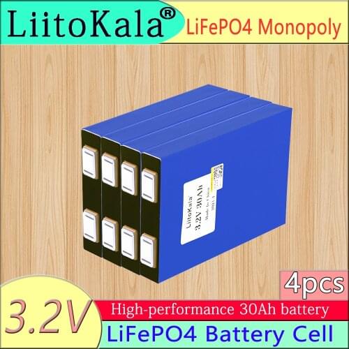 4pcs LiitoKala LiFePo4 3.2V 30AH 5C battery lithium bateria for diy 12V lifepo4 e-bike e scooter wheel chair AGV car Golf carts