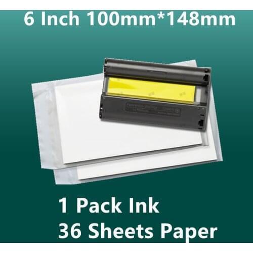 6 Inch KP 108IN KP-36IN Ink Paper Set For Canon Selphy CP1300 Ink Cartridge For Canon Selphy CP1200 CP910 CP900 Photo Printer