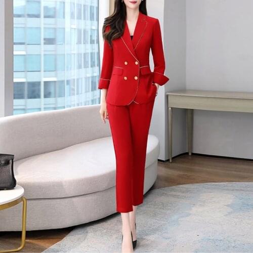 Женские классические брючные костюмы ANRAEQI China At AliExpress