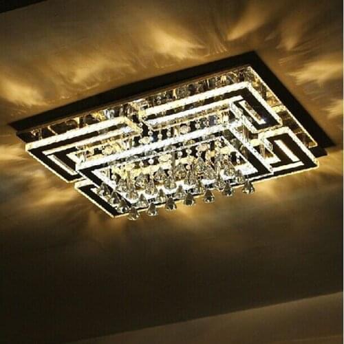Free Shipping DHL Modern LED Crystal Ceiling Light For Living Room Lustres De Cristal Indoor Lighting L100*W60CM Lamps For Home