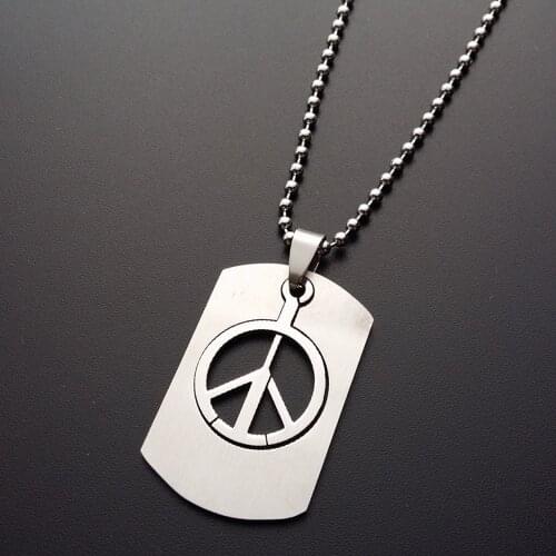 No Chain!! Korean Trendy Metal Pendant Women Men Necklace Fashion Peace Sign World Peace Necklace Silver Color Charm Jewel Gift