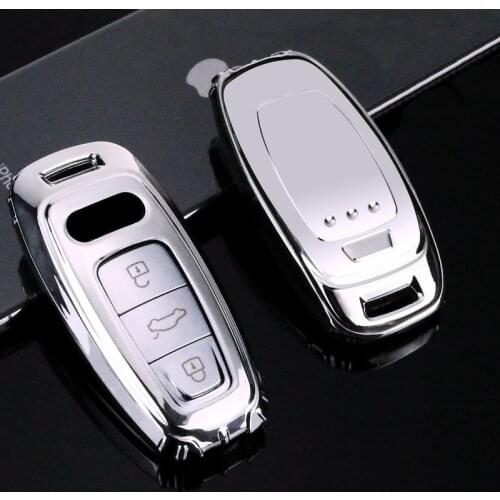Soft TPU Key case for car For Audi A6 C8 A7 A8 Q8 2018 2019 Full Cover Auto styling new decoration Keychain key cover new