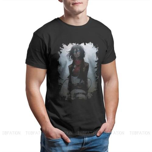 Mikasa Newest TShirts Attack On Titan Eren Levi Anime Men Graphic Pure Cotton Streetwear T Shirt O Neck Big Size