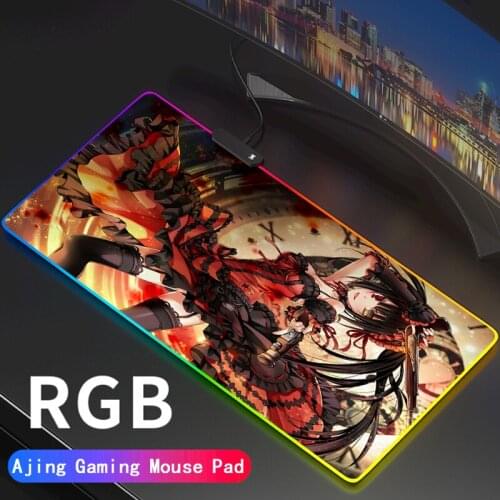 Anime Gaming Mouse Pad DATE A LIVE Computer Mousepad RGB Large MausePad Gamer Mouse Carpet Big PC Desk Play Mat