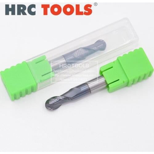 K5-R1.5x6Hx4Dx50L HRC62 Coated Solid Carbide Ball Nose End Mill R1.5 2-Flute CNC