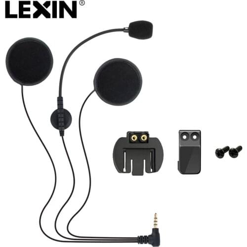 Brand Lexin intercom Headset & Clip Set Accessories for LX-R6 Bluetooth Helmet Interphone Intercom Headphone Jack Plug