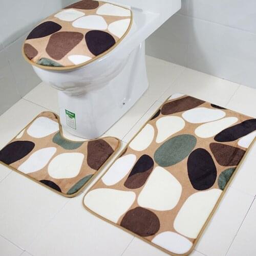 Colorful Bathroom Rugs 3 Pcs/Set Closestool Seat Mat Toilet Seat Mat Anti Slip Wc Mat 3D Effect Floor Mats Home Toilet Carpet
