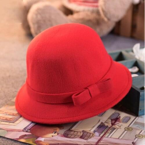 MAERSHEI Boys and girls Fishermen Hats Bows Felt Hats Baby Leisure Hats Winter