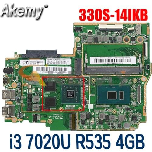 For Lenovo 330S-14IKB laptop motherboard with i3 7020U GPU R535 4GB RAM tested 100% working FRU 5B20S95588 5B20R07728 Mainboard