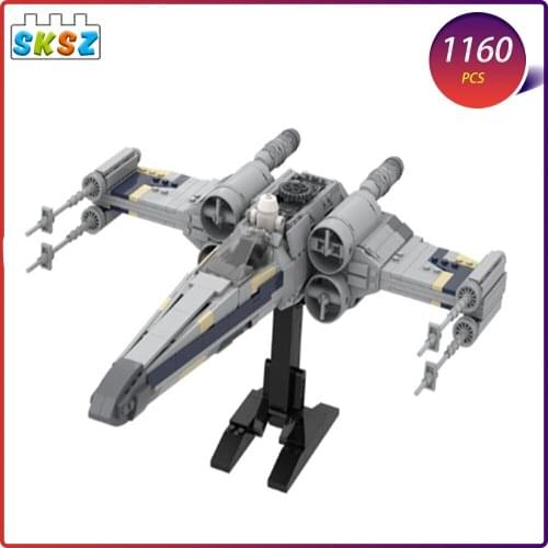 Mini Star Tie Fighter X Wing Micro Fighters Set DIY Building Blocks Bricks Kids Educational Toys for Boys Children Xmas Gift MOC