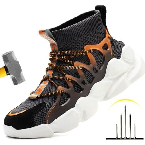 2021 Male Shoes Work Boots Safety Shoes Men Indestructible Working Sneakers Men Steel Toe Shoes Work Safety Boots Dropshipping