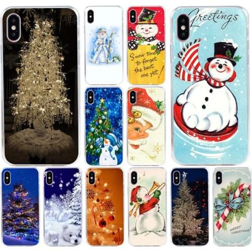 124H New Year Snowman Merry Christmas Santa Soft Silicone Tpu Cover phone Case for iphone 5 5s se X XR XS Max case