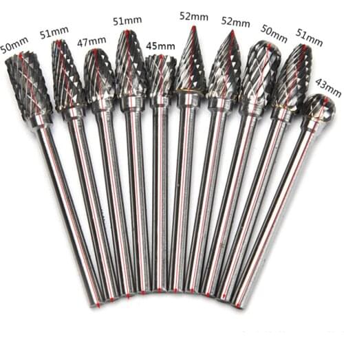 Milling Cutter Rotary Burr Tungsten Carbide Set Drill Bit CNC Engraving Abrasive Tools for Metalworking Polishing