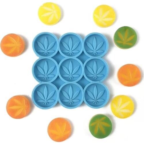 2021 New DIY 9-Cavities Leaf Checkers Epoxy Resin Mold Pendant Decoration Silicone Mould 2020 trend