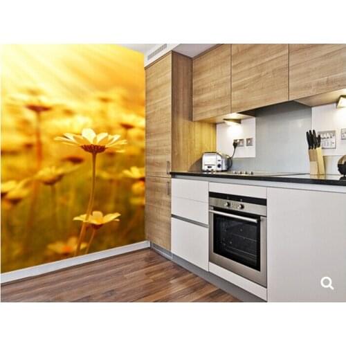 Custom natural landscape wallpaper,Field of Daisies,3D photo mural for living room bedroom dining backdrop waterproof wallpaper