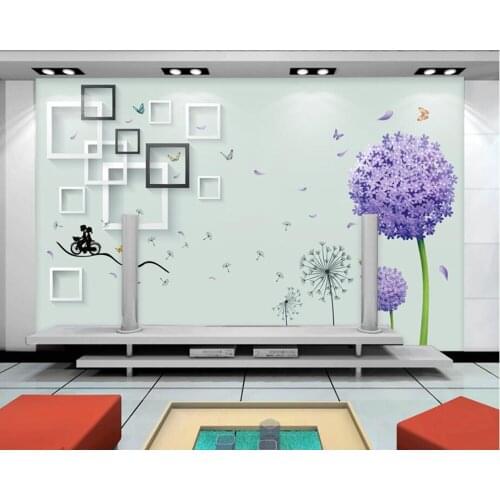 Papel de parede modern dandelion Butterfly Flower 3d wallpaper mural,living room bar TV sofa wall bedroom wall papers home decor
