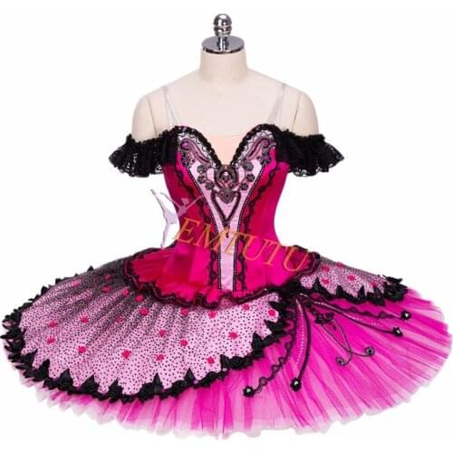 Pink Black Professional ballet tutu Women Competition Pancake ballet tutus adult child Performance ballet stage costume dress