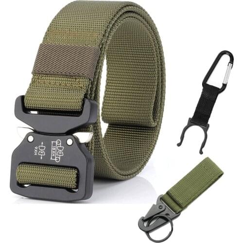 Army Patrol Nylon Belt Tactical Combat Military Metal Buckle Belt Heavy Duty Patrol Gear Mens Outdoor Hunting Waist Strap