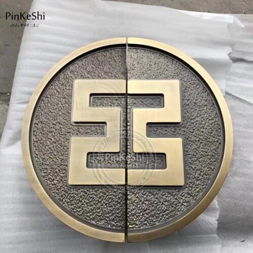 Bronze color Chinese style luxury door handles 300mm semi circular glass /wooden door handles