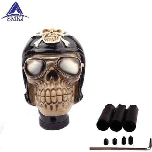 Black Pirate Skull Manual Automatic Gear Shift Knobs Car Styling Manual For Kia Nissan Gear Shifter Universal Palanca De Cambios