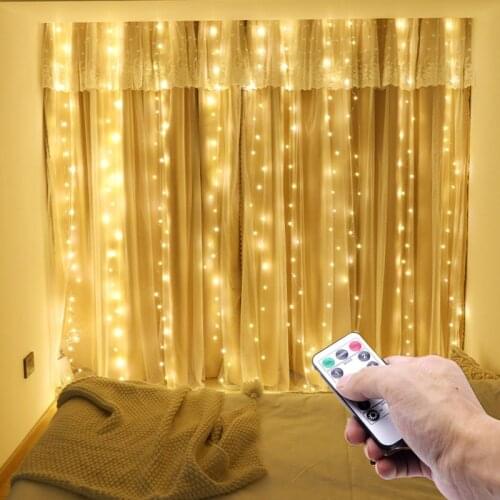 LED String Lights Christmas Decoration Remote Control USB Wedding Garland Curtain 3M Lamp Holiday For Bedroom Bulb Outdoor Fairy