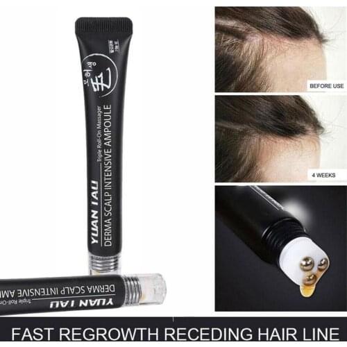 Hair Line Hair Growth Serum Derma Scalp Intensive Ampoule Triple Roll Massager Fast Hair Regrow Hair Loss Essence