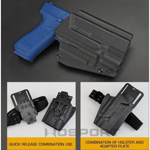 Tactical Kydex Glock 17 19 19x 45 Holster With X400 Flashlight Mount Pistol Holster For Men Women Quick Release Buckle Adapter