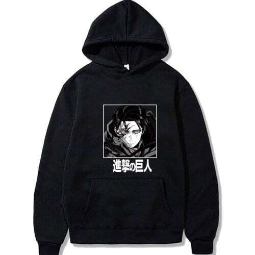 Hot Anime Attack on Titan Hoodie Men Sweatshirts Women Fashion Hip Hop Pullovers Casual Long Sleeves Loose Black Tops