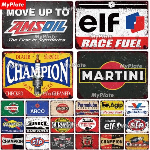 MOTOR OIL Vintage Plaque Tin Sign Racing Oil Metal Sign Wall Decor For Garage PARTS & SERVICE Plate Race Fuel Poster