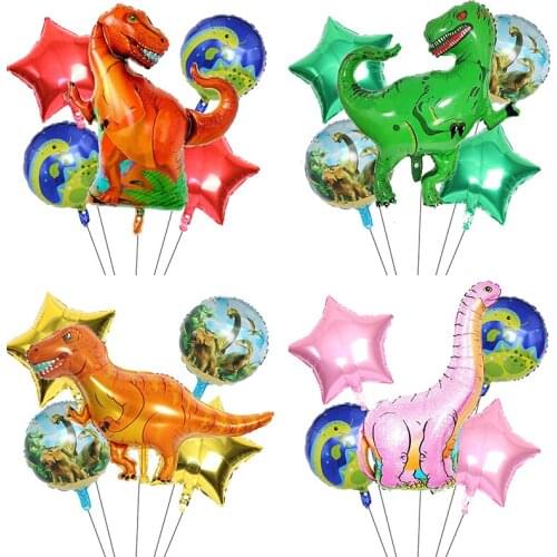 3D Large Walking Animal Jurassic Dinosaur Aluminum Foil Balloon Birthday Party Decoration Helium Balloon Give Kids Toy Gift