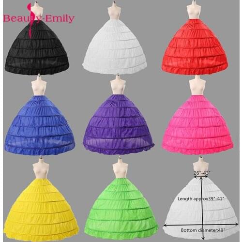 Colorful Black/White/Green Wedding Petticoats for Dress Ball Gowns Crinoline underskirt saiote de noiva 6 Hoops Jupon