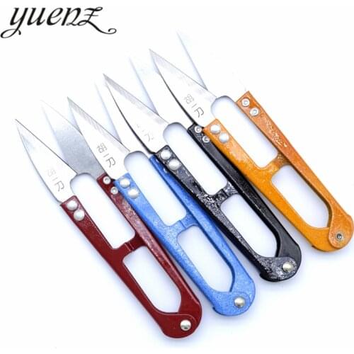 YuenZ 1pcs Stainless Steel Stitch U-Shape Use Scissors Cut Fishing Line Trimming Nipper Essential Cross Accessories 108*24mm X2