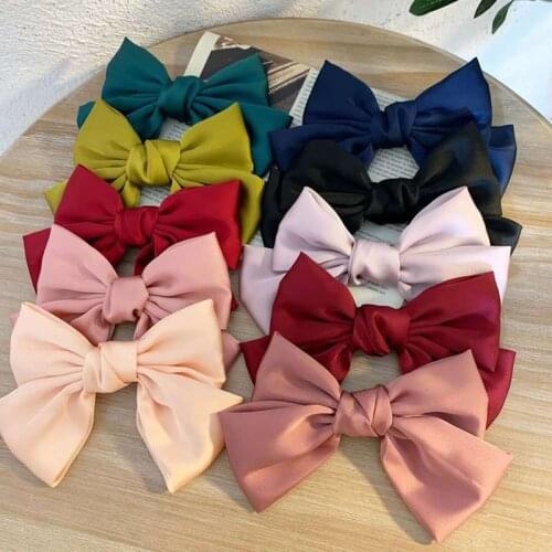 1pcs Big Bowtie Hair Clips for Women Satin Butterfly Bow Hairpin Girl Hair Accessories for Ladies Bow knot Hairpins