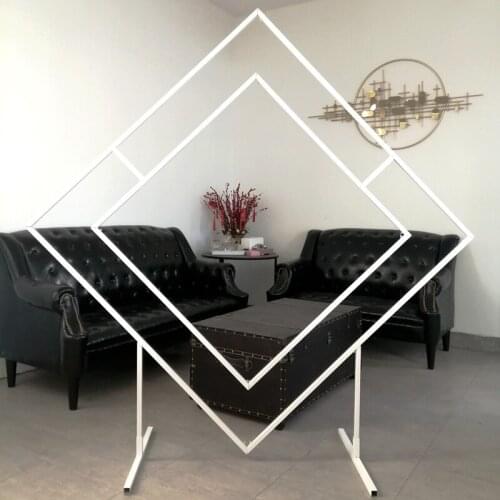 Iron Rhombus Shelf Geometric Shaped Arches Backdrop Birthday Party Wedding Stage Background Outdoor Decorative Flower Stand