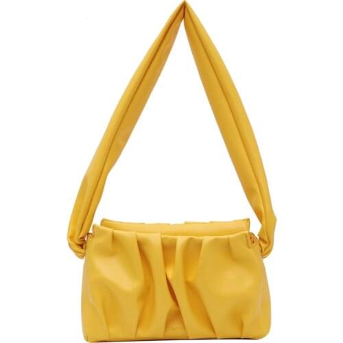 Womens Fold Bag 2020 Summer New Style Cloud Small Square Bag Lady Fashion Shoulder Bag Korean Messenger Hand Bag