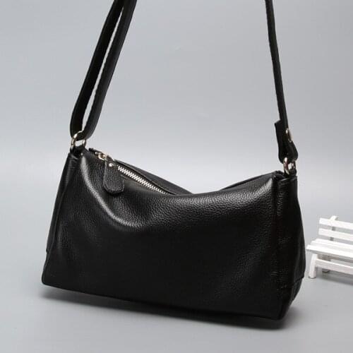 Soft Leather Leather Contracted Head Layer Cowhide Womens Handbags New Genuine Leather Bucket Bag Soft Classical Shoulder Bag
