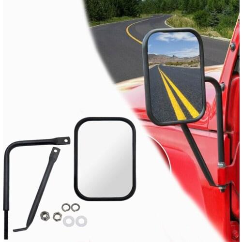 1 pair Car Side Door Rearview Mirror Adjustable Shape Angle Lens Blind Spot fit for Jeep Wrangler JK JKU JL JLU LJ TJ CJ