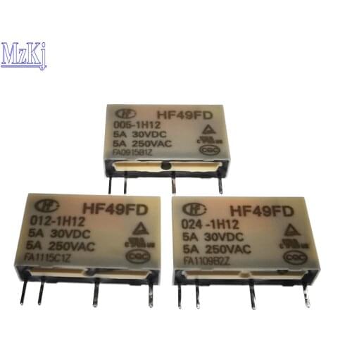 20PCS HF49FD New Original 005-1H12 012-1H12 024-1H12 DIP4 5A/30VDC 5A/250VAC 5V 12V 2V
