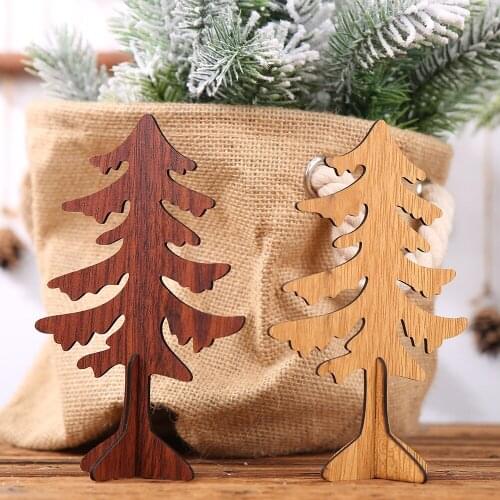 2020Creative DIY Christmas tree Deer Wooden Craft Xmas Ornament Childrens Gifts New Year Party Decor Home Table Decoration2021
