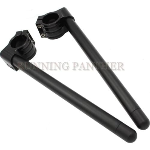 33mm Black Clip On Handlebars Handle Bars Motor CB For Honda Cafe Racer CNC