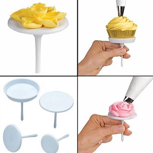 4Pcs/Set Flower Icing Cream Stand Nail DIY Cupcake Decorating Tool Cake Decoration Cake Flower Stand Cream Flower Transfer