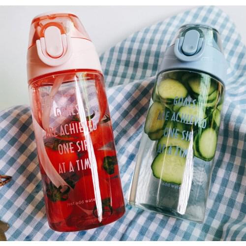 600ml Sports Water Bottle Portable Leak-proof Protein Shaker Plastic Drink Bottle Gym Outdoor Running Fishing Hiking Drinkware