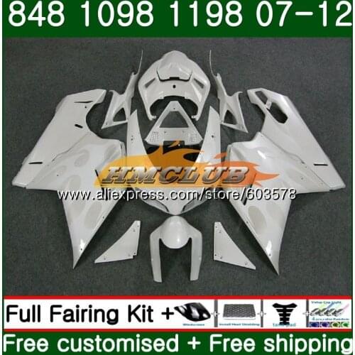 848S For DUCATI 848R 1098R 848 1098 1198 S 07 08 09 11 12 39CL.30 Pearl White 1098S 1198S 2007 2008 2009 2010 2011 2012 Fairing
